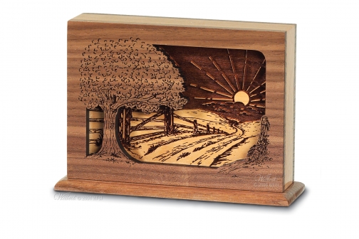 3-D Country Road Cremation Memento