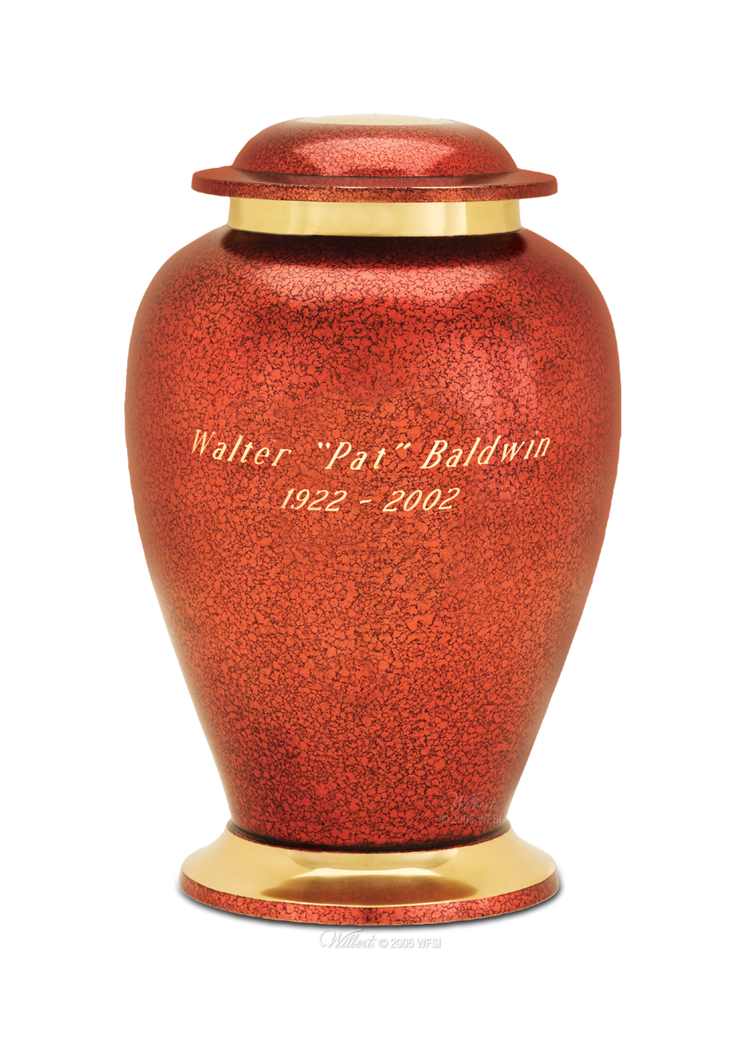 Red Spun Urn for Human Ashes Large Cremation Memorial Adult 