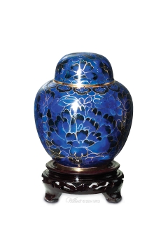 4" Blue Cloisonné Cremation Memento