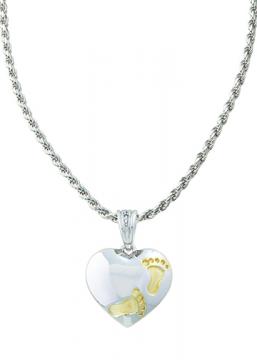 Footprints Heart Pendant