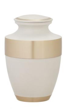 Adria White Metal Cremation Urn