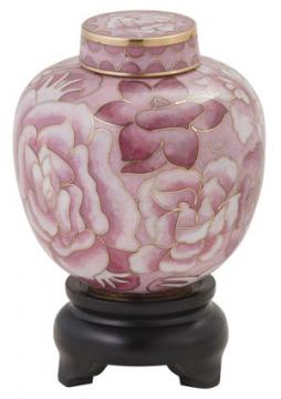 Cameo Rose Cloisonné Cremation Memento