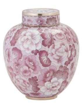 Cameo Rose Cloisonné Urn