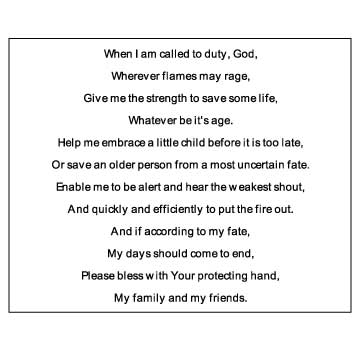 Fireman's Prayer