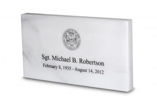 Marble Temporary Grave Marker